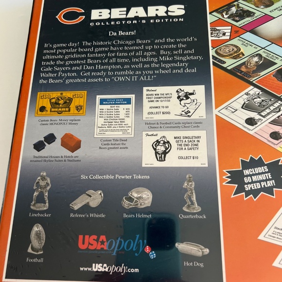 Chicago Bears Monoply Collectors Edition New - Picture 3 of 4